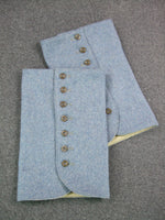 WW1 French Horizon Blue Wool Officer's Gaiters Pair