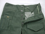 WWII British Denim Battledress Trousers Pants Early Olive Green