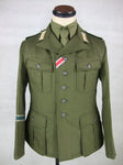 WWII German DAK Field Tunic Jacket With Insignia Green