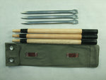 WWII German Aluminum Tent Pegs Zeltbahnen Bag Set