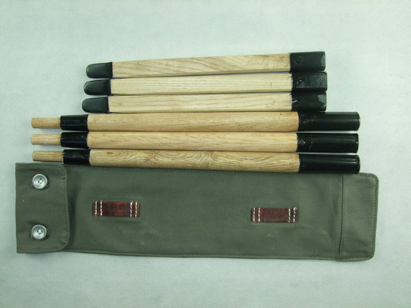 WWII German Wooden Tent Pegs Zeltbahnen Bag Set